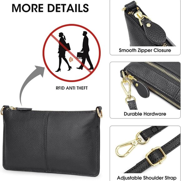 Leather Small Crossbody Shoulder Bags Purse for Women Trendy, Designer Handbag P - Picture 5 of 7